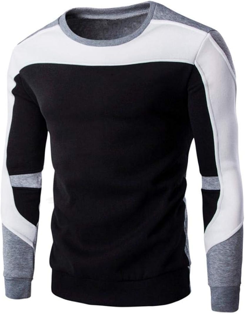 Men's Long Sleeve Tops Men Pullover Warm Simple Style Men's Crew Neck