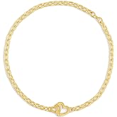 gorjana - Parker Heart Mini Bracelet 7 1/4" - 18k Gold Plated - Celebrate Meaningful Connections - Stacking Bracelets for Style - Elegant Interlocking Design
