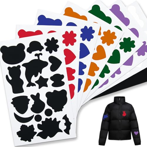 8 Sheets Down Jacket Repair Patch Kit Easy Hole Patch Pre-Cut Self Adhesive Waterproof Ripstop Nylon Fabric Patches for Puffer Jackets & Patches for Clothes Rain Snow Gear, Sleeping Bag OSDAMCHEN