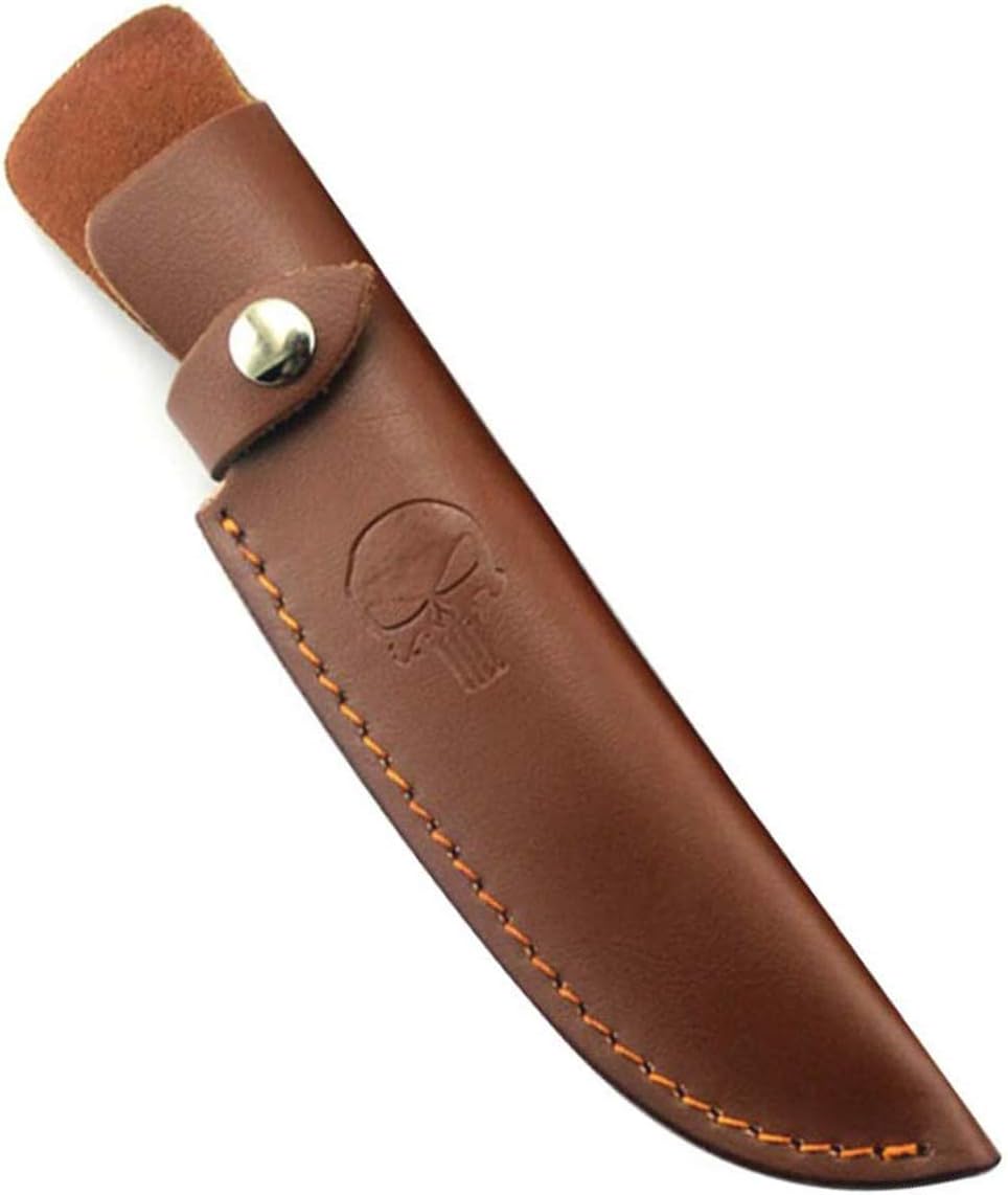 Leather Knife Sheath 5 inch Fixed Blade Pocket Knife Sheath Leather Case with Snap Closure Folding Knife Sheath Holder Belt Loop Case Leather Pouch