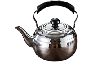 Thickened Stainless Steel Teapot with Built-in Filter for Loose Tea Leaves, Elegant Design for Home and Professional Use(Silv