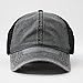 Vintage Washed Cotton Soft Mesh Adjustable Baseball Cap (Charcoal/Charcoal/Black)