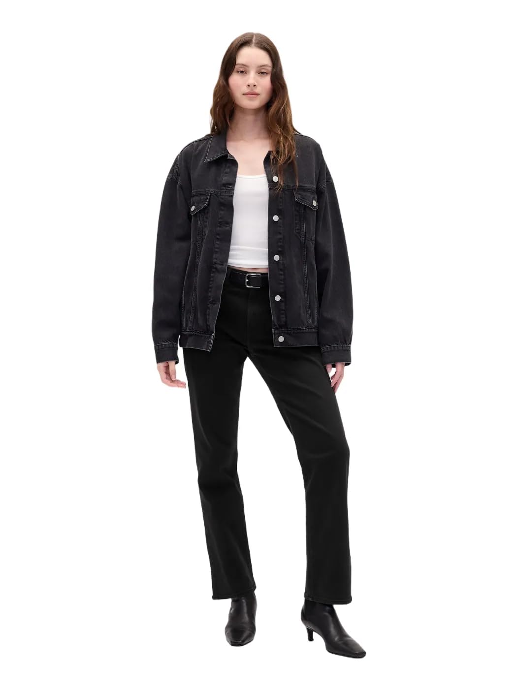 GAP Womens 90’s Straight Fit Denim Jeans Black Wash 25