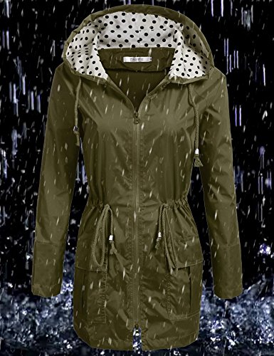 Unibelle Waterproof Lightweight Rain Jacket Active Outdoor Hooded Raincoat for Women