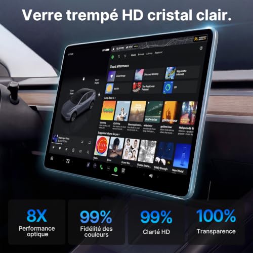 CYBERBEANS 16 inch + 8 inch screen protector for Tesla Model y Juniper 2026 | Tempered Glass Accessories Anti-Fingerprint, Bubble-Free, 9H Hardness, With Installation Kit