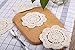 Phantomon Doilies Crochet Cotton Lace Round Handmade Coasters Small Doilies Cloth 4 Inch, Pack of 4 (Beige)