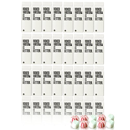 Boxed Water Is Better Including Custom Thank You Mints, (30 Pack, 250 ML)