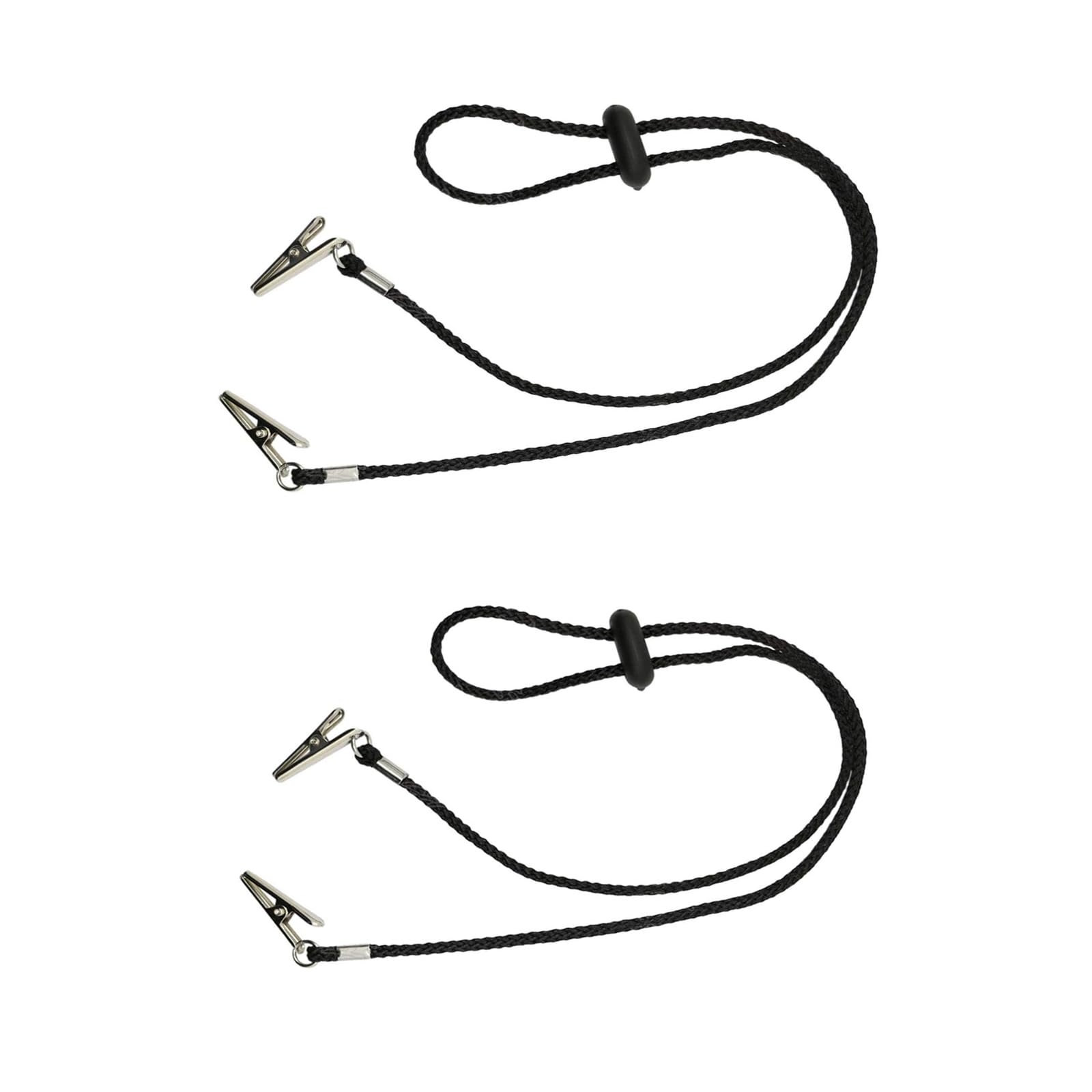 Aczyqws 2 PCS Black Adjustable Bib Holder Clips Napkin Holders Napkin Clip Neck Chain for Adult