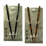 Brown and Black Hair Sticks with Diamonds (4 Sticks)