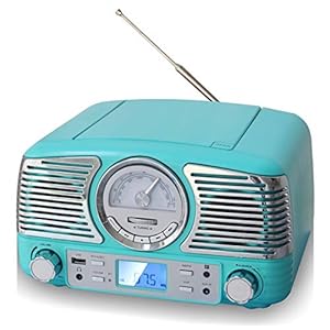 TechPlay QT62BT, Retro Design Compact Stereo CD, with AM/FM Rotary knob, Wireless Bluetooth Reception, and USB Port…
