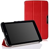 MoKo LG G Pad 7.0 Case - Slim Lightweight Smart Shell Stand Cover Case with Auto Wake / Sleep for LG G Pad V400 / V410 (LTE) / VK410 / UK410 / LK430 (G Pad F7.0) 7-Inch Android Tablet, RED