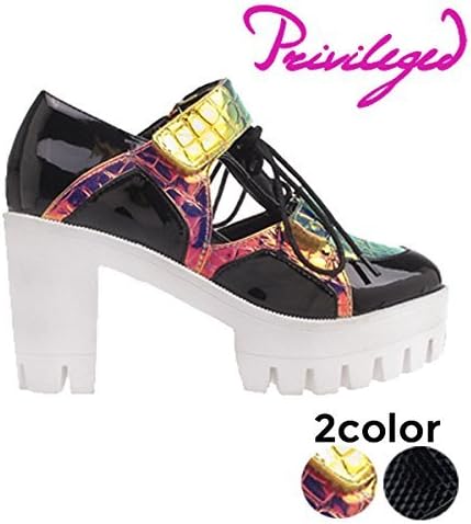 Amazon Privileged プリヴィレッジ サンダル Captain ヒール ネオギャル 女性用 W8 Black ファッションサンダル