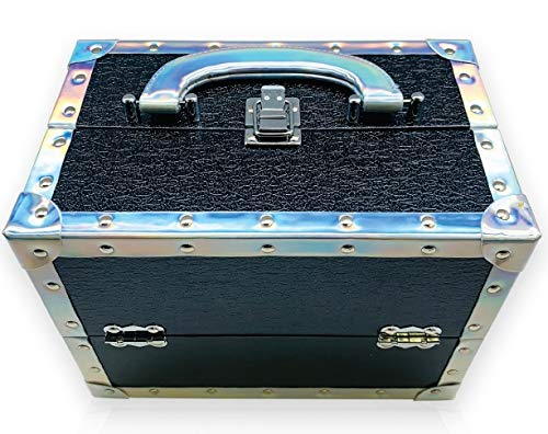 BR Carry All Trunk Train Case with Makeup and Reusable Case Makeup Gift Set (Black)