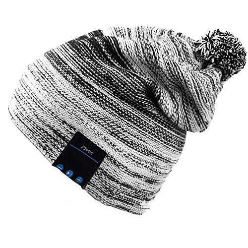 Mydeal Winter Fashion Bluetooth Beanie Hat Pom Pom Knit Music Cap with Removal Speakers & Mic Hands Free Wireless Headphones Headsets Earphone for Running Skiing Skating Hiking,Christmas Gifts - Black - Thumbnail 7