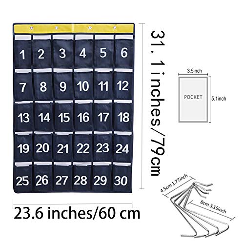 Tamicy DigitalÂ NumberedÂ ClassifiedÂ Bags - 30 Pockets ClassroomÂ Conference Room MobileÂ PhoneÂ StorageÂ Bags PersonalÂ BelongingsÂ Organizer Pocket Calculator Holders with Hooks.