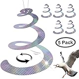 FDWOPHT Bird repellent,Efficient Spiral Bird Deterrent Device Reflect Light to Scare birds Away, Repel Birds,New Bird contral Better than Rods,Spikes,Bird Repeller -Set of 5 … (Spiral Bird Deterrent)