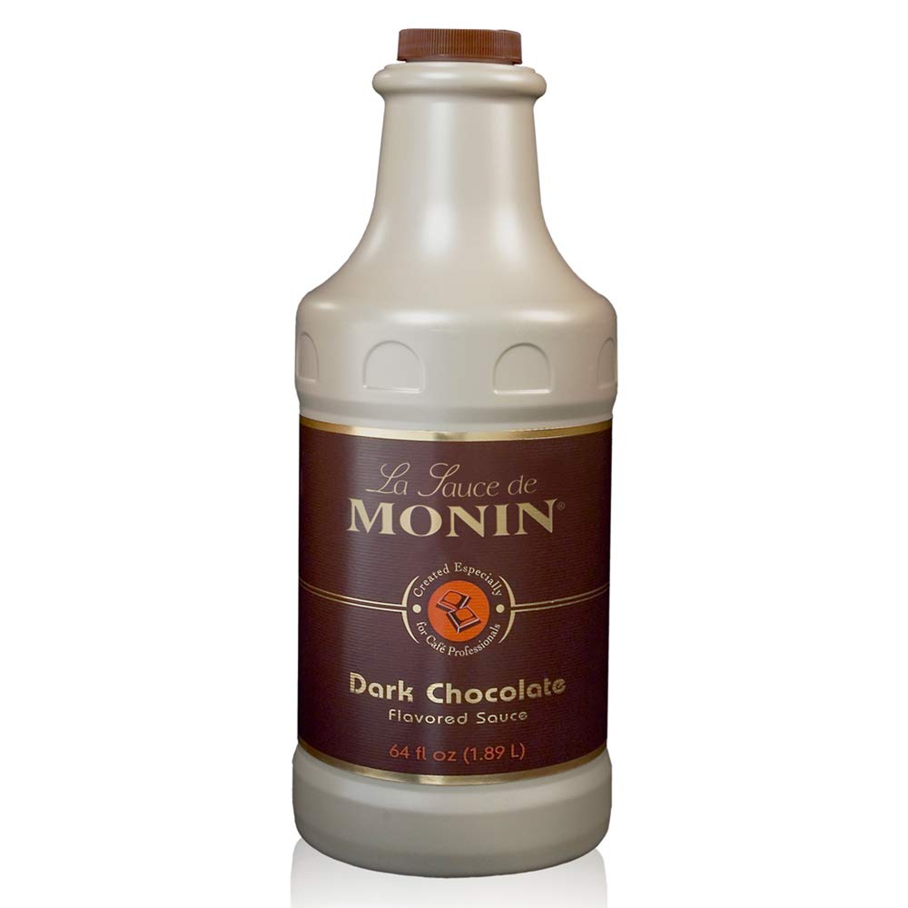 Monin Gourmet Dark Chocolate Sauce, Velvety and Rich, Great for