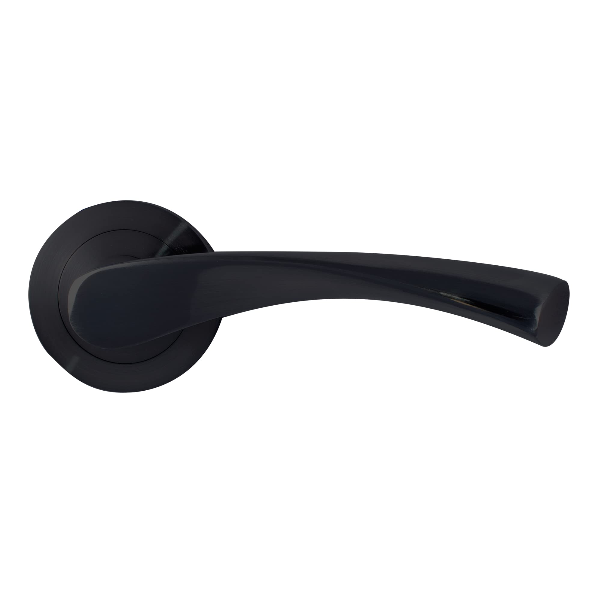 Micel - 07077 - Lever Set with Circular Rosette (50 mm) for Aluminium Door, Black Finish, 50 x 125 mm