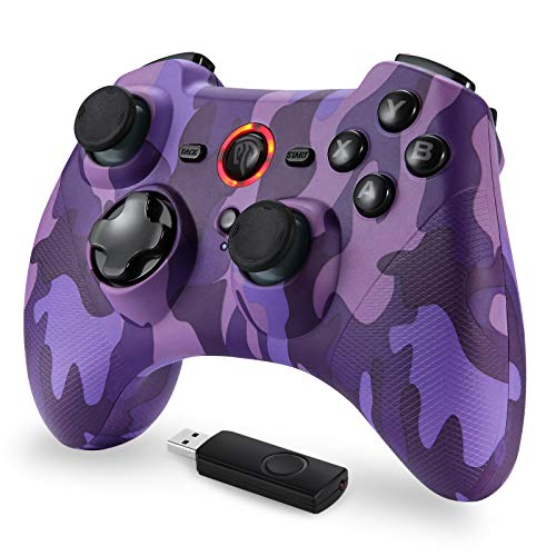 EasySMX Wireless Controller for PC, 2.4G Wireless PS3 Controller Gamepads with Vibration Fire Button Range up to 10m Support PC Steam PS3 Android Devices and TV Box