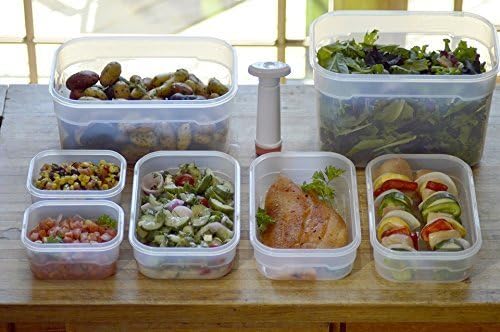 Lasting Freshness 21 pc Rectangular Vacuum Seal Food Storage Container Set by Lasting Freshness