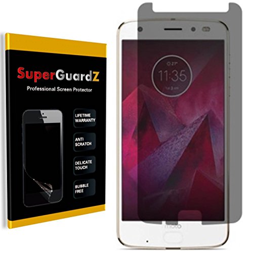[2-Pack] Motorola Moto Z2 Force Screen Protector [Privacy Anti-Spy] - SuperGuardZ, Anti-Glare, Anti-Scratch, Anti-Bubble