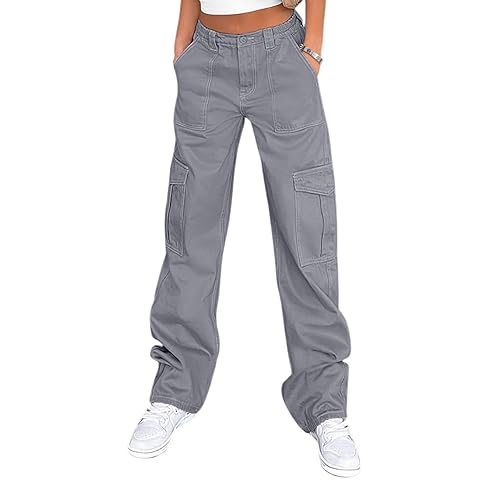 Womens Baggy Cargo Pants y2k Jeans Parachute Pants Teen Girls Wide