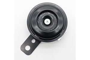 LVEE DL70 Universal Motorcycle Horn Waterproof Round Loud 12V 1.5A 105db small Electric round powersports horns for Motorcycle ATV scooter UTV dirt bike ebike (Black)