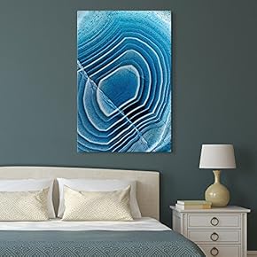 Canvas Wall Art - Blue Agate Pattern - Giclee Print Gallery Wrap Modern Home Art Ready to Hang - 12x18 inches