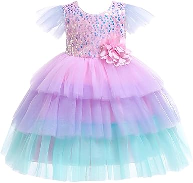 rainbow color dress for girl