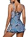 Zando Women Swimdress Tummy Control One Piece Swimdresses for Women Swim Dress Swimwear Slimming Skirt Swimsuits Bathing Suit Dress Floral Blue L (US 10-12)