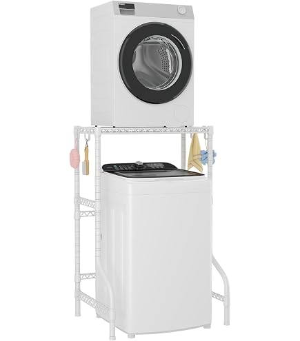 Over Machine Drying Rack Over Washer And Dryer Shelves Stacking Rack Stand, Heavy Duty Over ...
