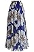 Grace Elbe Women's Summer Boho Floral Print Pleated Chiffon Long Maxi Skirt Dress