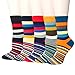 5 Pairs Womens Colorful Cotton Fancy Design Novelty Funny Crew Socks by Darller