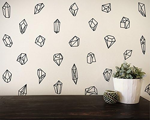 YINGKAI Geometric Shapes & Gems Wall Decal Set Living Room Vinyl Carving Wall Decal Sticker for Home Window Decoration(50 Pieces Each Set)