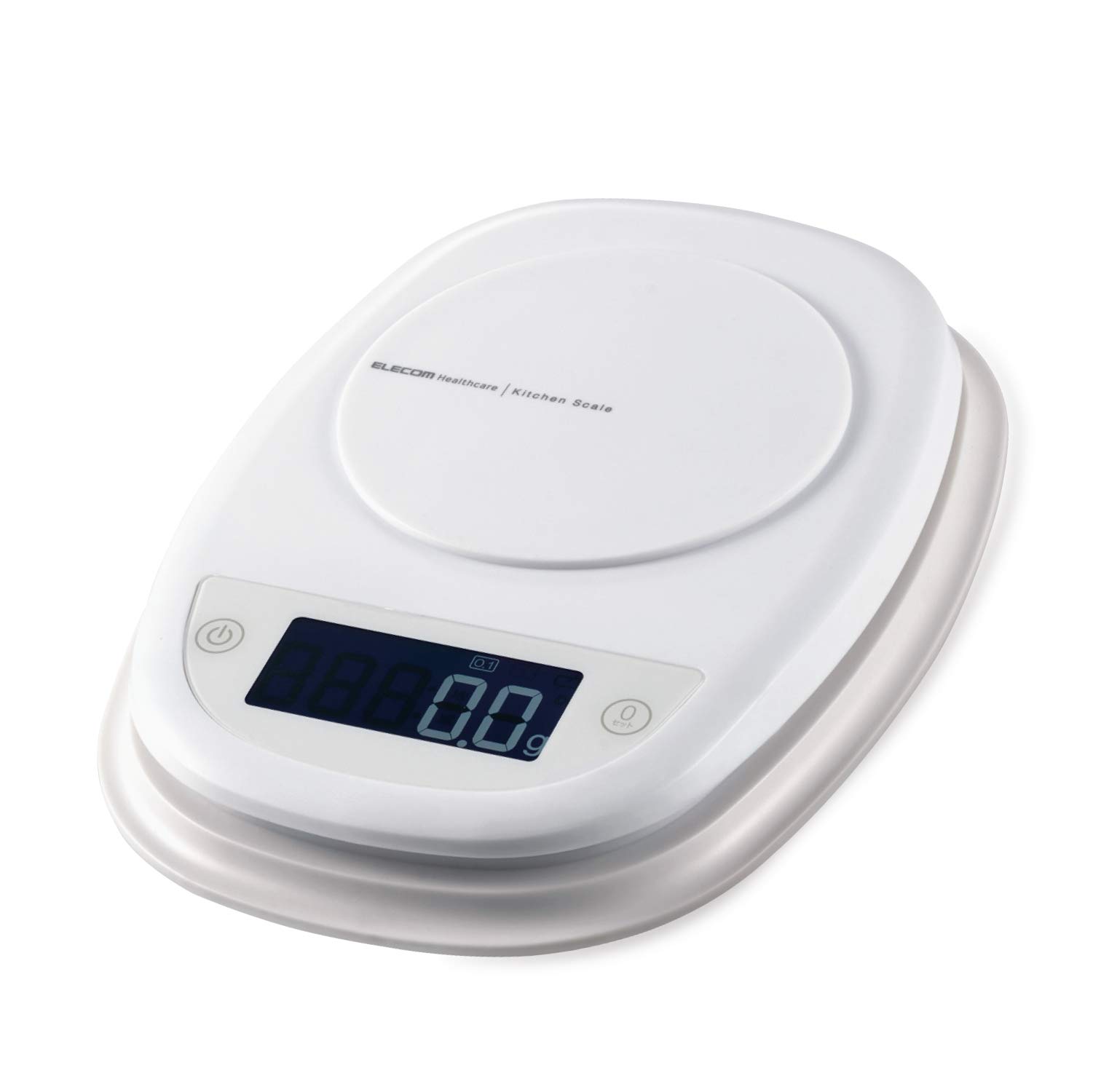 Elecom HCS-KS01WH Kitchen Scale, Maximum 4.4 lbs (2 kg), Minimum 0.004 oz (0.1 g) Display, White