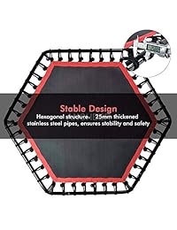 shaofu 50" Silent Rebounders Mini Trampolines Exercise Indoor with Adjustable Handrail for Adults Kids   Max 220 lbs