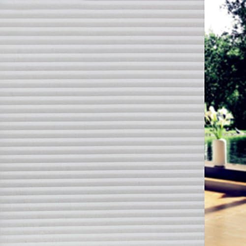 Prismoon No Glue 3D Static Decorative Frosted Privacy Window Films for Glass 23.6 x 157.4inch (60 X 400cm) Upgrade Version for Home Kitchen Office Blinds