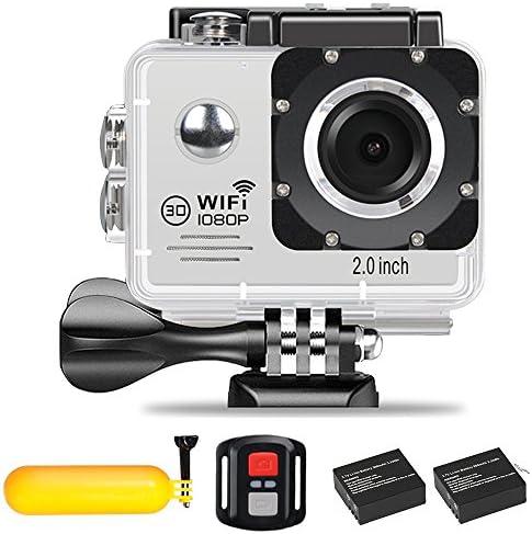 Action Camera,1080P Wifi Waterproof Sports Camera Full HD 30fps 2.7K 30fps 1080P 60fps 720P 120fps Video Camera 16MP Photo and 170 Wide Angle Lens includes Mountings Kit 2 Batteries Buoyancy (silver)
