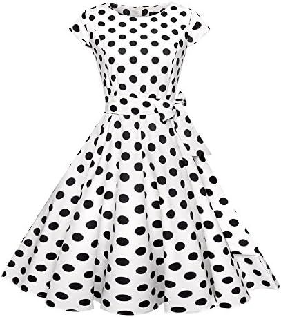 Chanyuhui Womens Dresses Vintage Dress for Women Mini Dress 50s Hepburn Floral Printed Elegant Party Swing Dress