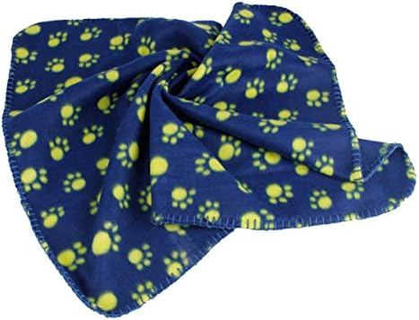 Lovely Design Paw Print Soft Warm Fleece Pet Blanket Puppy Bed Towel (Blue)