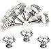 BTSKY 30mm（1.18inch） Clear Glass Crystal Cabinet Knobs Diamond Shape Pull Handle For Drawer Cupboard and Dresser, Come with 3 kinds of Screws (8 PCS)