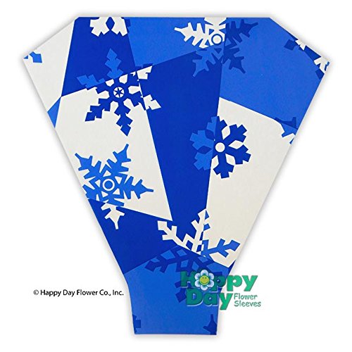 Flower Sleeve Printed Colorblock Snow BOPP- Pack of 100 Sleeves (5.5