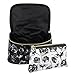 Adrienne Vittadini Makeup Bag Set: Nylon Carry On Toiletry & Cosmetic Train Case with Zipper for Women - Tote Bags with Plenty of Storage for Overnight Travel or Weekender Trips - Black & White Floral