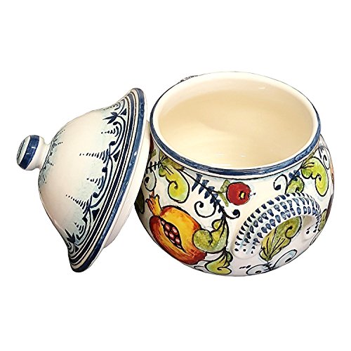 CERAMICHE D'ARTE PARRINI- Italian Ceramic Cookies Jar Biscotti Hand Painted Made in ITALY Tuscan Art Pottery
