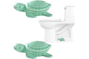 AKV Cute Turtle Toilet Bolt Caps Ceramic Sea Turtle Toilet Bolt Covers Decorative, Set of 2 Toilet Screw Cover Caps, Toilet Caps for Bottom of Toilet, Toilet Bowl Caps for Bolts Bathroom Decor (H)