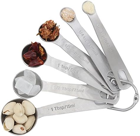 ZEFL Stainless Steel Measuring Spoons for Measuring Dry and Liquid Ingredients, Perfect for Baking and Cooking, Set of 6
