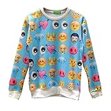 Voglee Emoji Printing Pretty Sweatpants Joggers Sweatshirt Pants