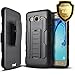 Galaxy On5 Case, Samsung Galaxy On5 Case, Starshop [Heavy Duty] Dual Layers Kickstand Case With [0.33m 9H Tempered Glass Screen Protector Included] and Locking Belt Clip (Black)