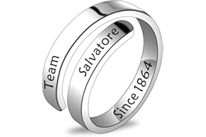 WKXZMTR Vampire Inspired Jewelry Vampire Rings Vampire Fans Gift Team Damon Since 1864 Rings Damon Stefan Salvatore Gift for TV Fans