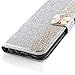 GBSELL Glitter Flip Leather Slim Wallet Card Magnetic Case Cover For Samsung Galaxy S8 Plus (Silver)